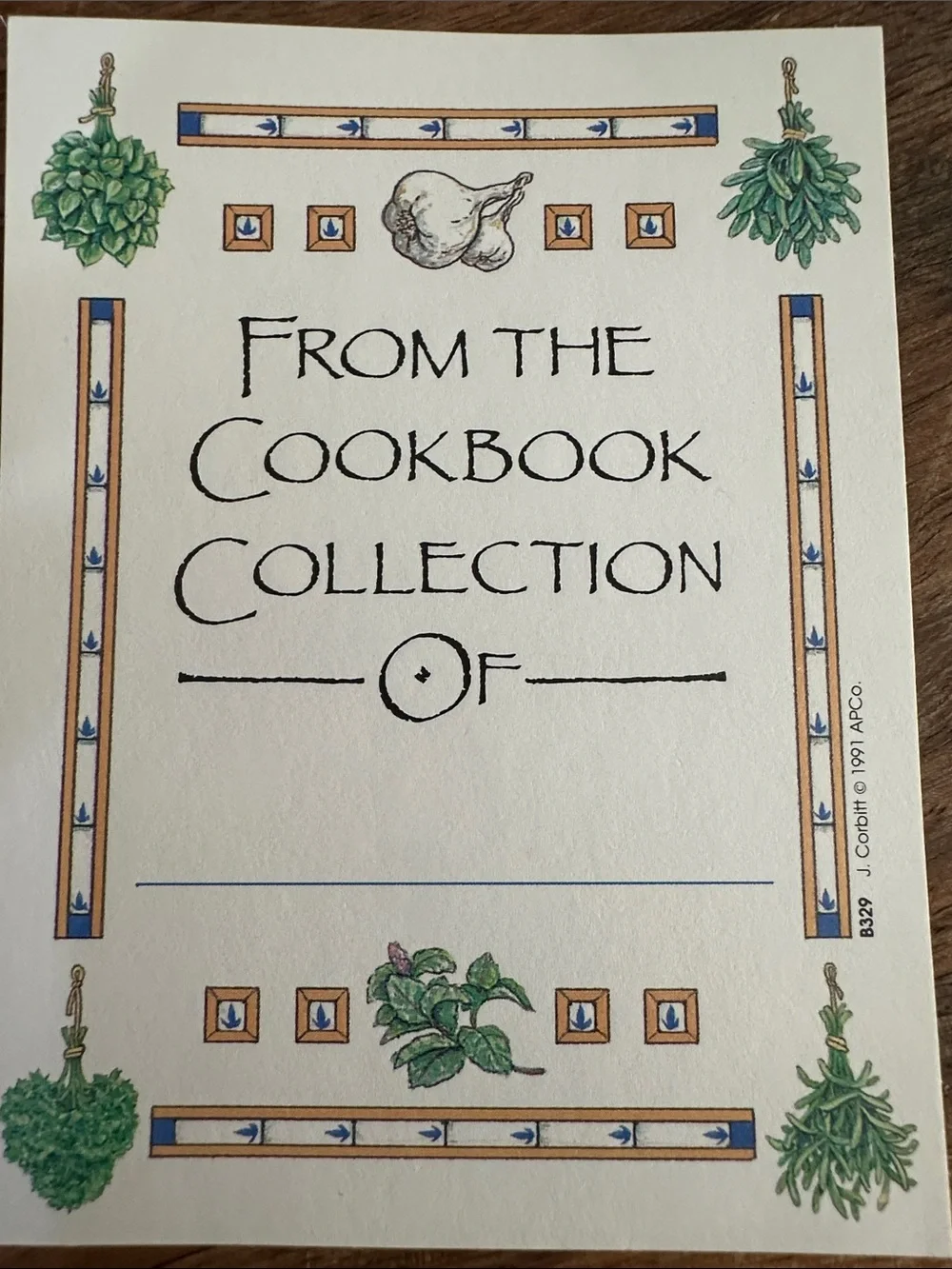 Cookbook Bookplates 1991 Antioch Bookplates 